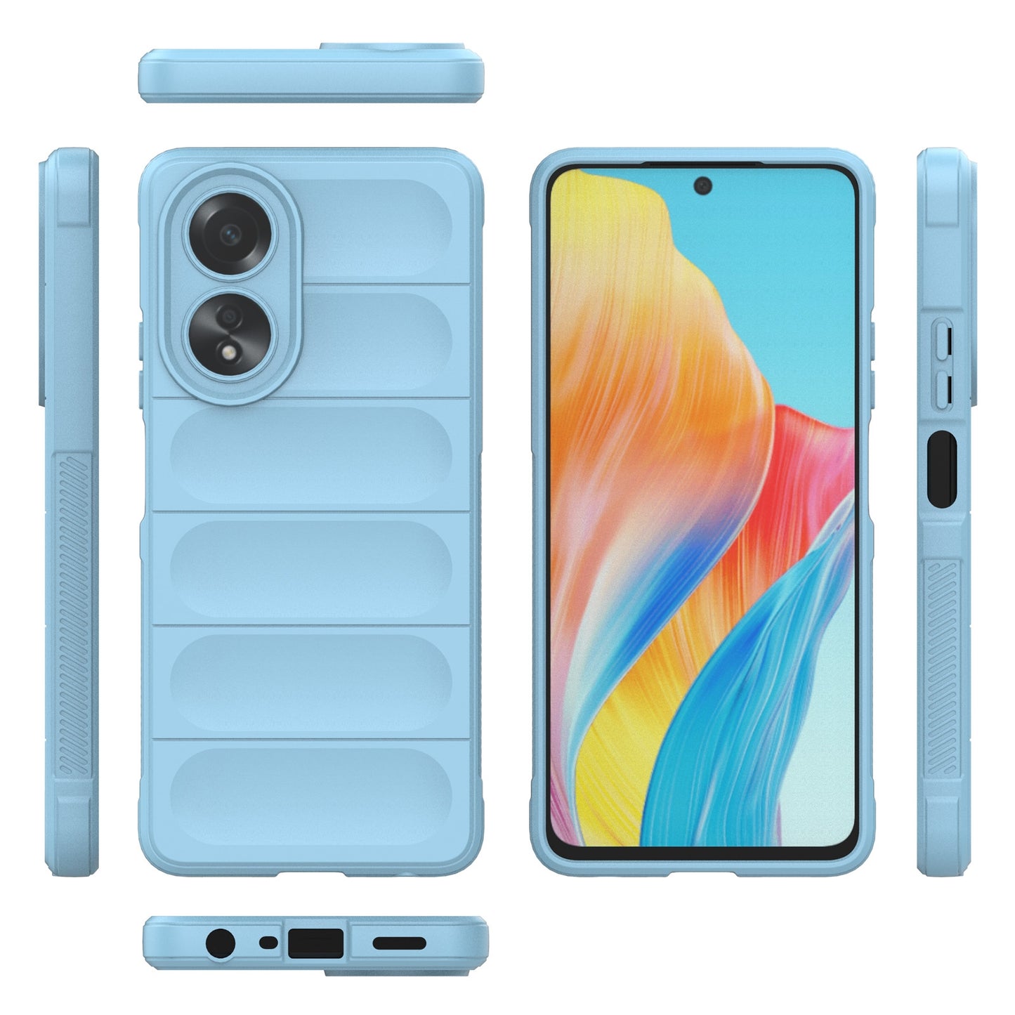 OPPO A58 4G Global Magic Shield TPU + Flannel Phone Case: Durable, Non-toxic, Easy Access, Stylish Design