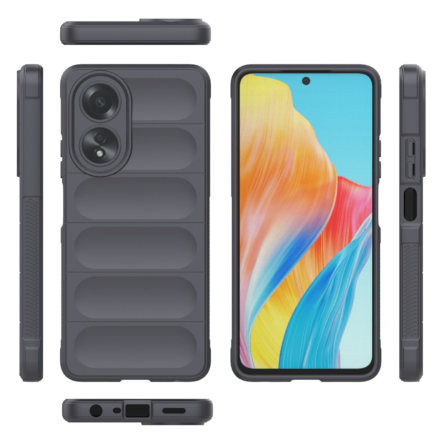 OPPO A58 4G Global Magic Shield TPU + Flannel Phone Case: Durable, Non-toxic, Easy Access, Stylish Design