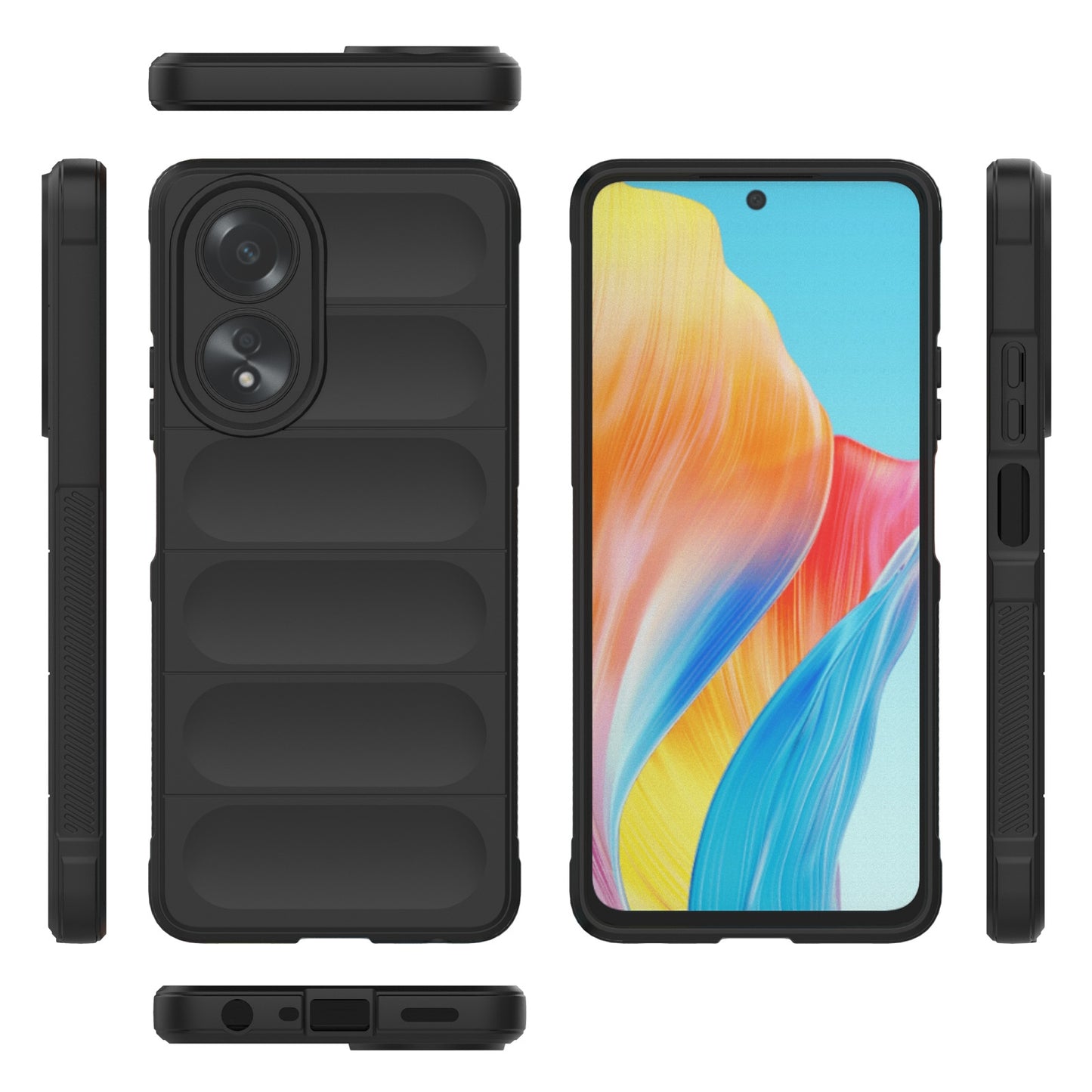 OPPO A58 4G Global Magic Shield TPU + Flannel Phone Case: Durable, Non-toxic, Easy Access, Stylish Design