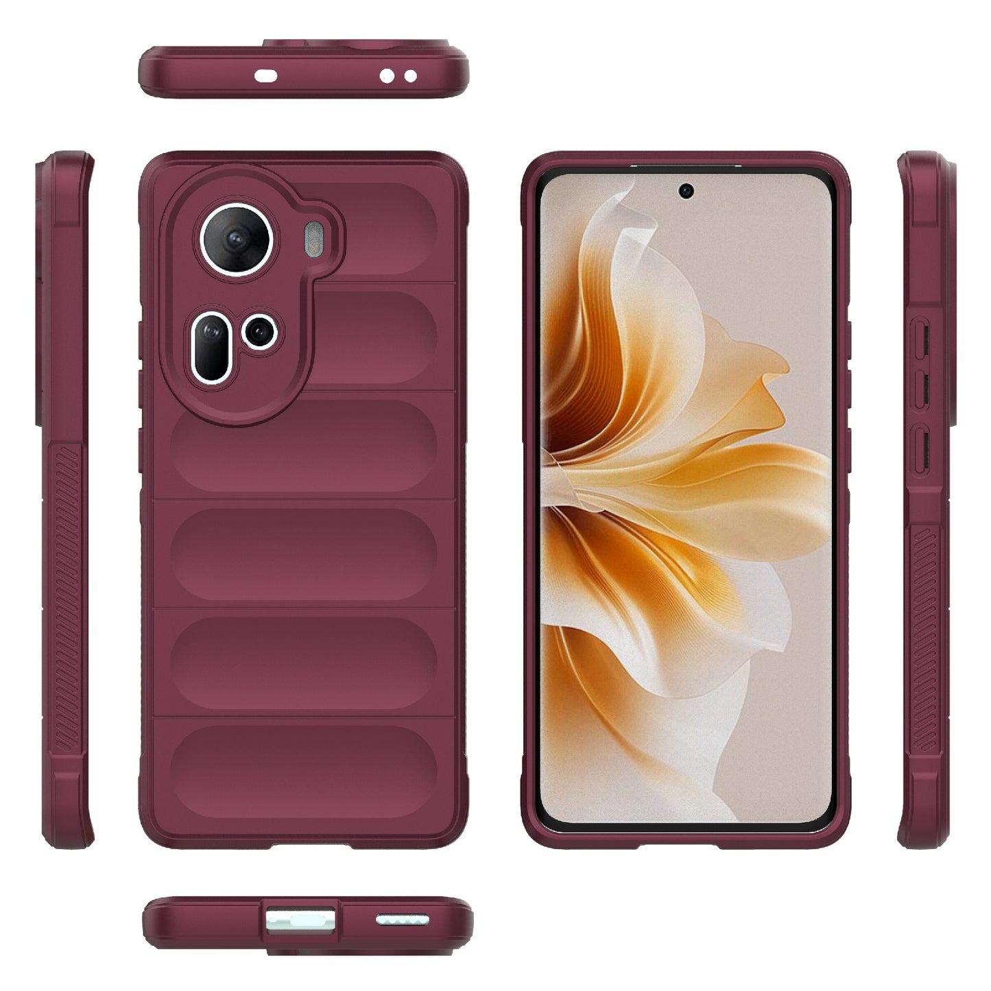 OPPO Reno11 5G Global Magic Shield TPU + Flannel Phone Case: Durable, Non-toxic, Easy Access, Stylish Design