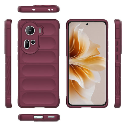 OPPO Reno11 5G Global Magic Shield TPU + Flannel Phone Case: Durable, Non-toxic, Easy Access, Stylish Design