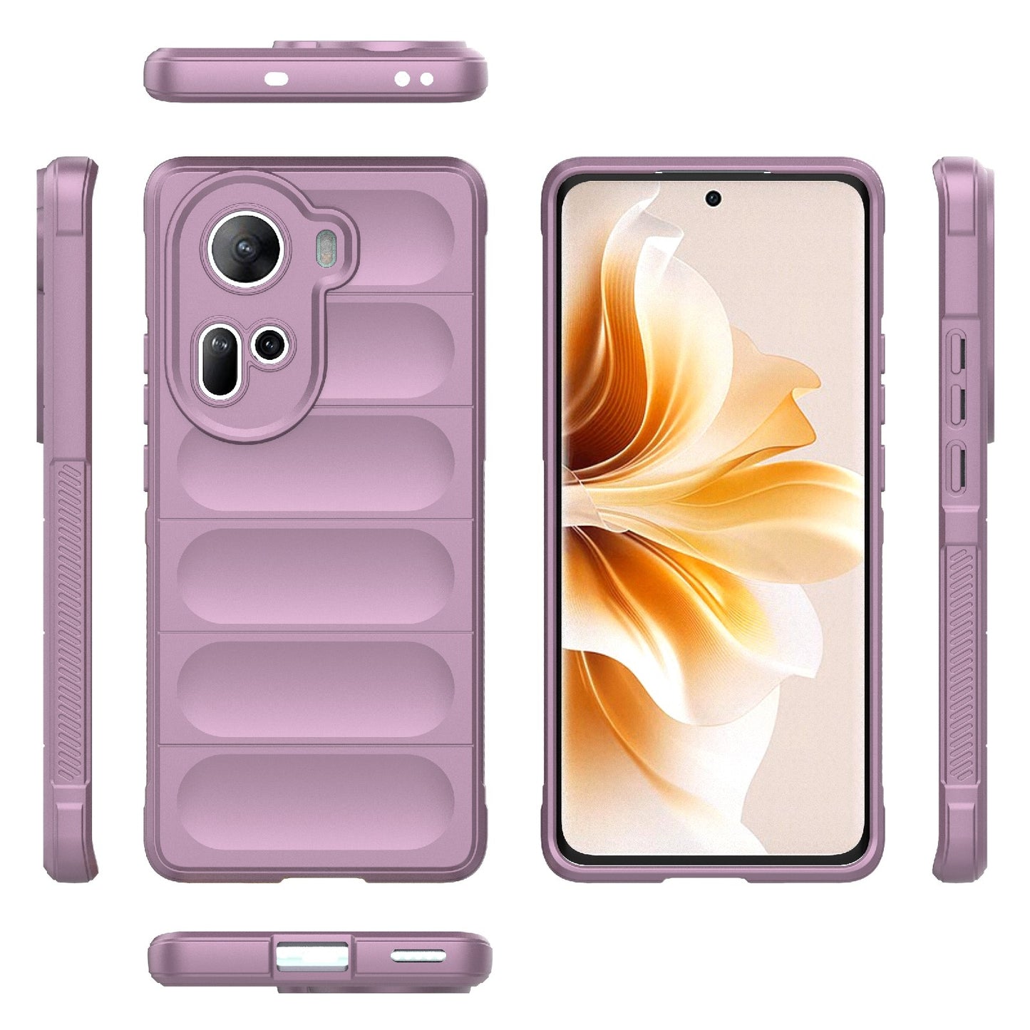 OPPO Reno11 5G Global Magic Shield TPU + Flannel Phone Case: Durable, Non-toxic, Easy Access, Stylish Design