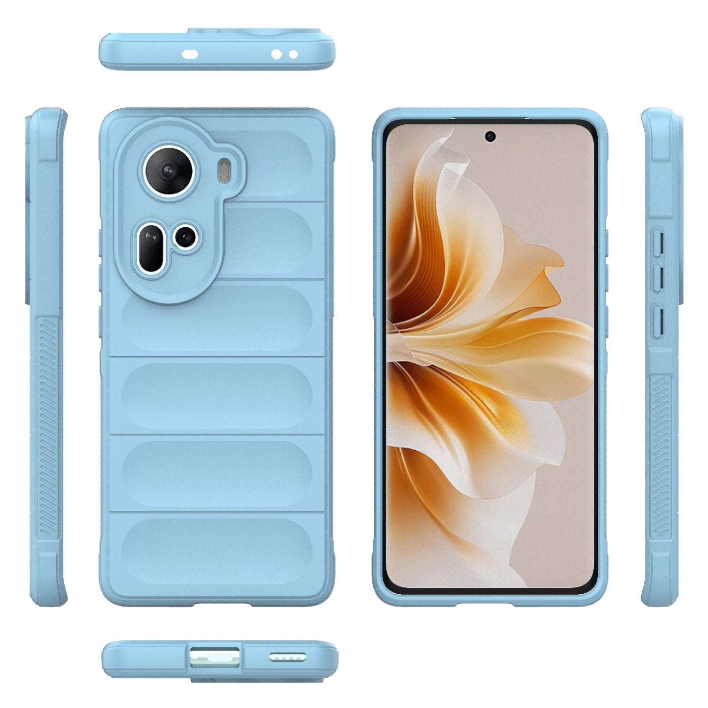 OPPO Reno11 5G Global Magic Shield TPU + Flannel Phone Case: Durable, Non-toxic, Easy Access, Stylish Design