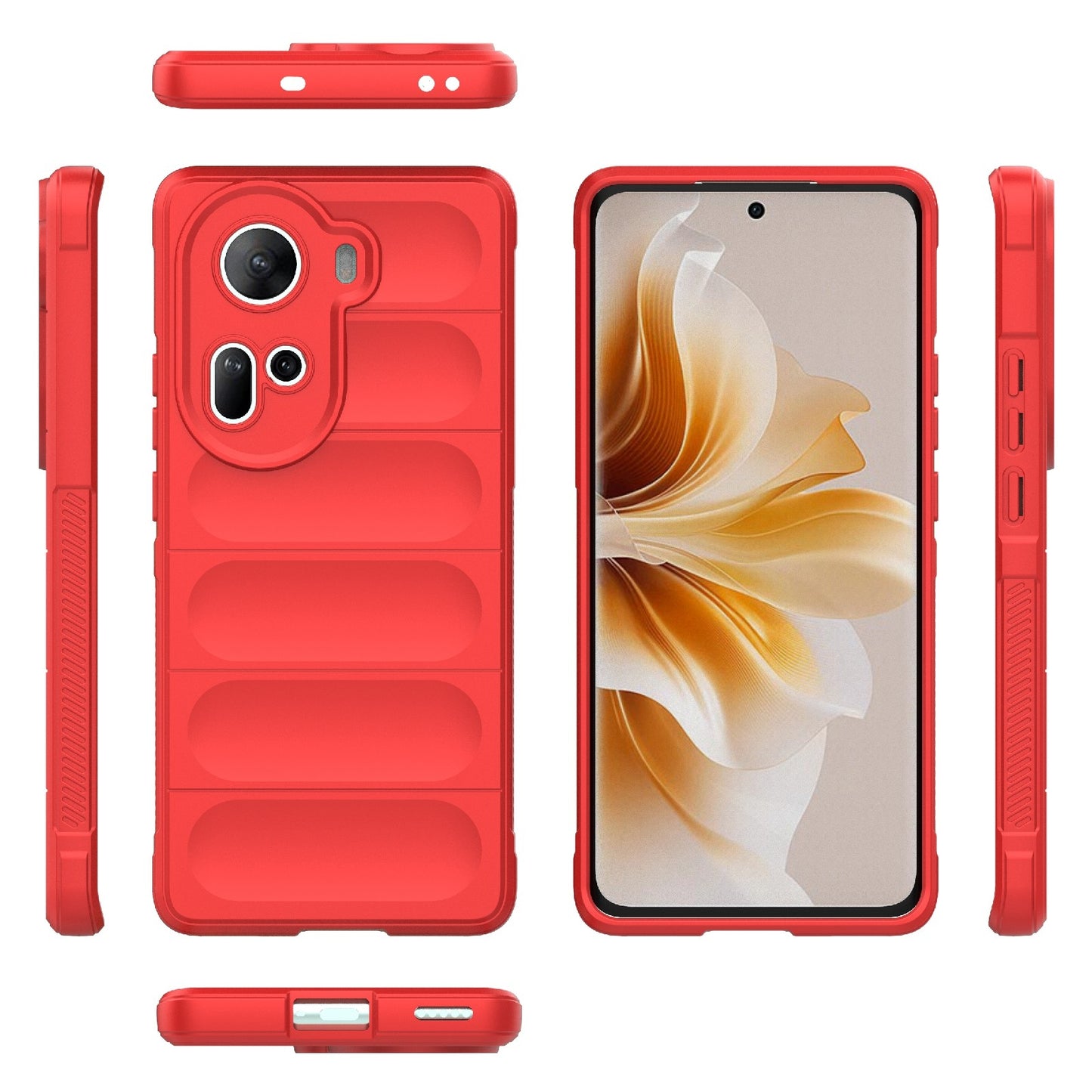 OPPO Reno11 5G Global Magic Shield TPU + Flannel Phone Case: Durable, Non-toxic, Easy Access, Stylish Design