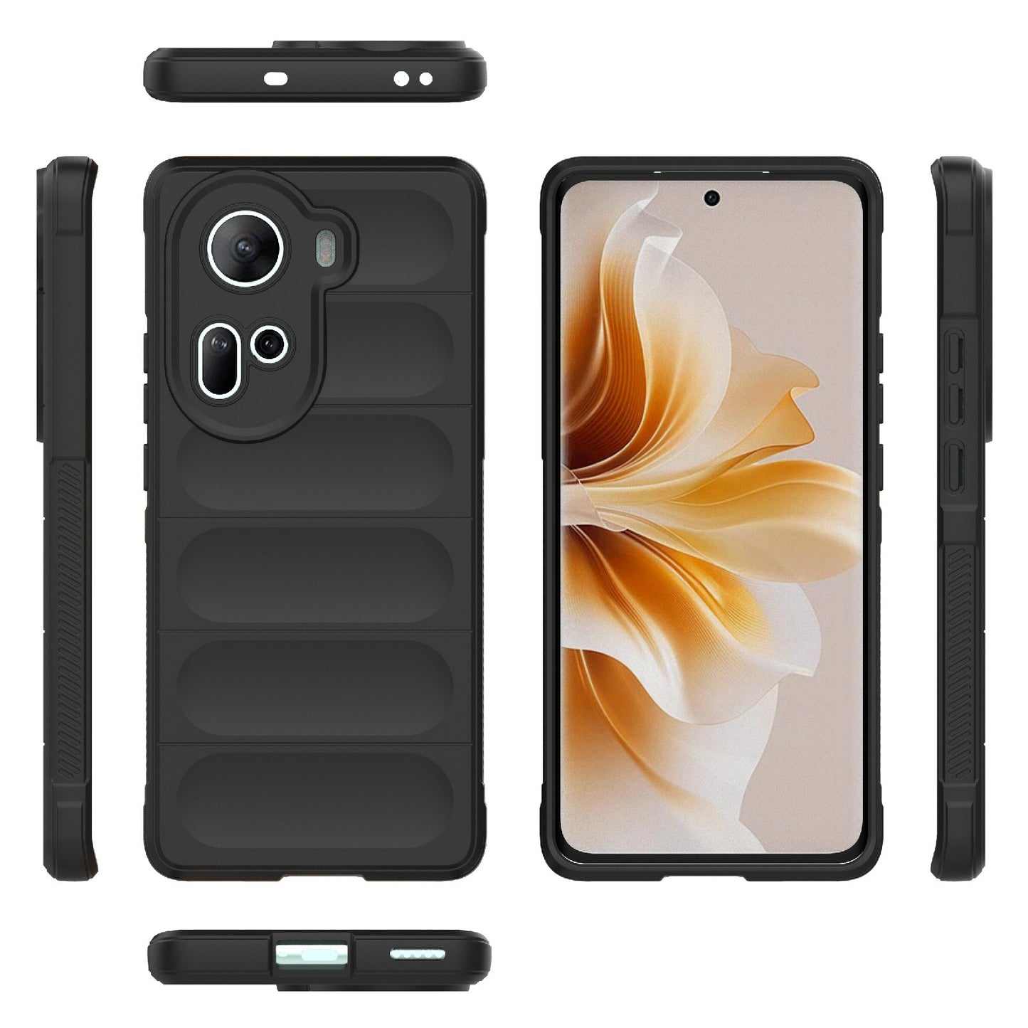 OPPO Reno11 5G Global Magic Shield TPU + Flannel Phone Case: Durable, Non-toxic, Easy Access, Stylish Design