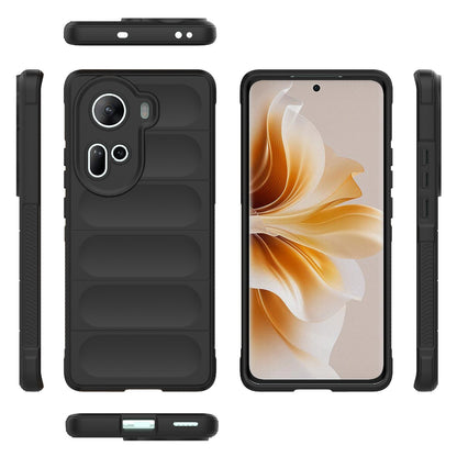OPPO Reno11 5G Global Magic Shield TPU + Flannel Phone Case: Durable, Non-toxic, Easy Access, Stylish Design
