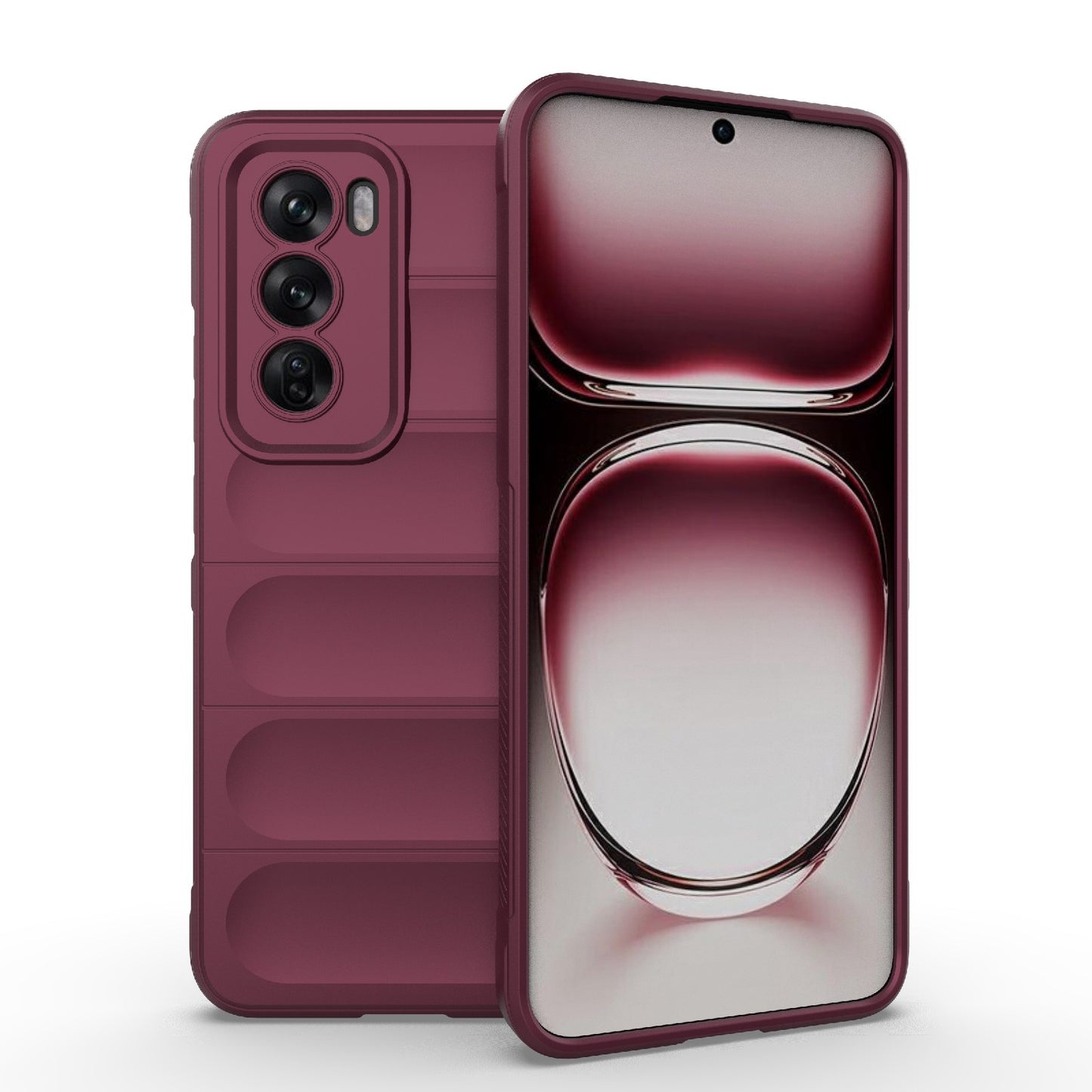 OPPO Reno12 Global Magic Shield TPU + Flannel Phone Case: Durable, Non-toxic, Easy Access, Stylish Design