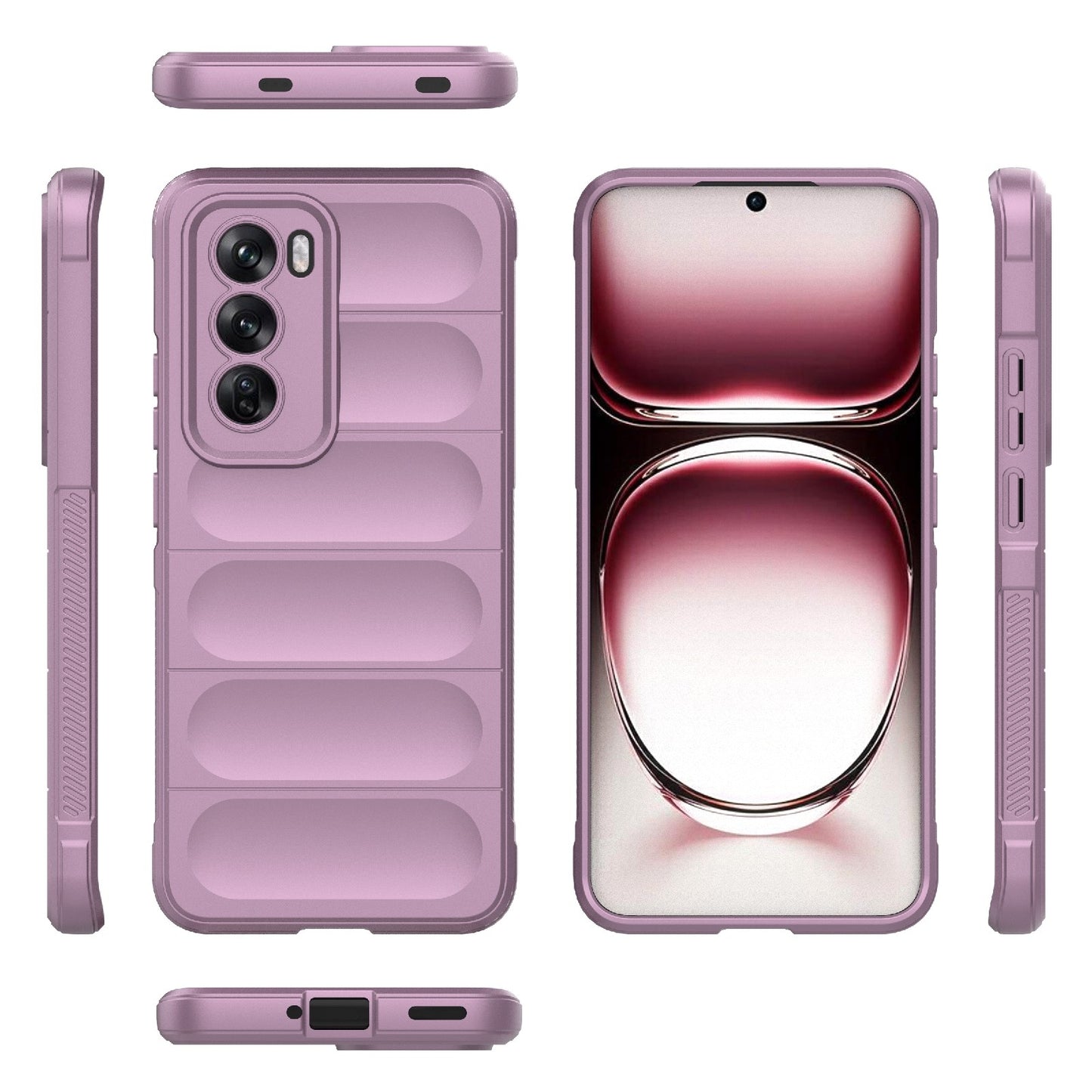 OPPO Reno12 Global Magic Shield TPU + Flannel Phone Case: Durable, Non-toxic, Easy Access, Stylish Design