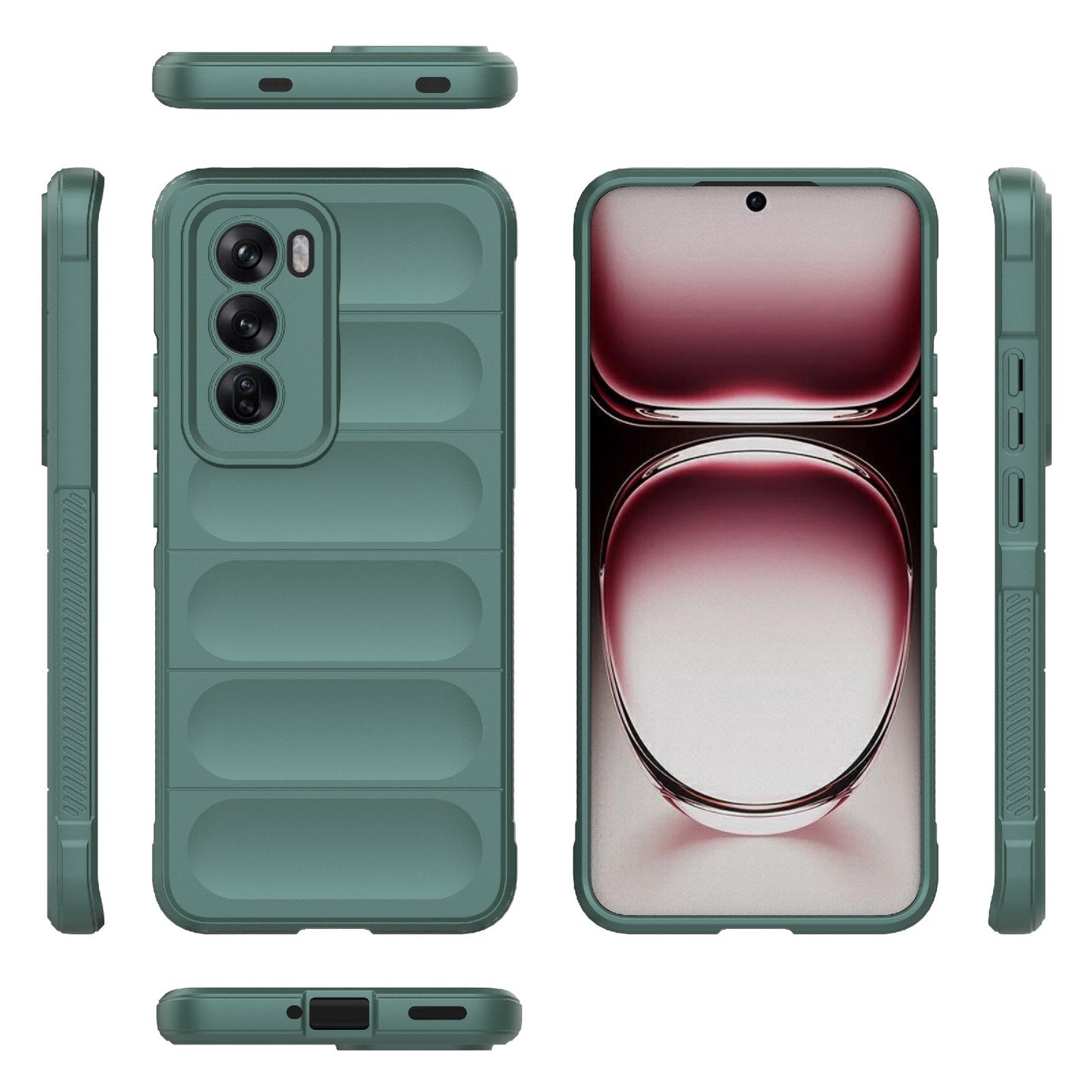 OPPO Reno12 Global Magic Shield TPU + Flannel Phone Case: Durable, Non-toxic, Easy Access, Stylish Design