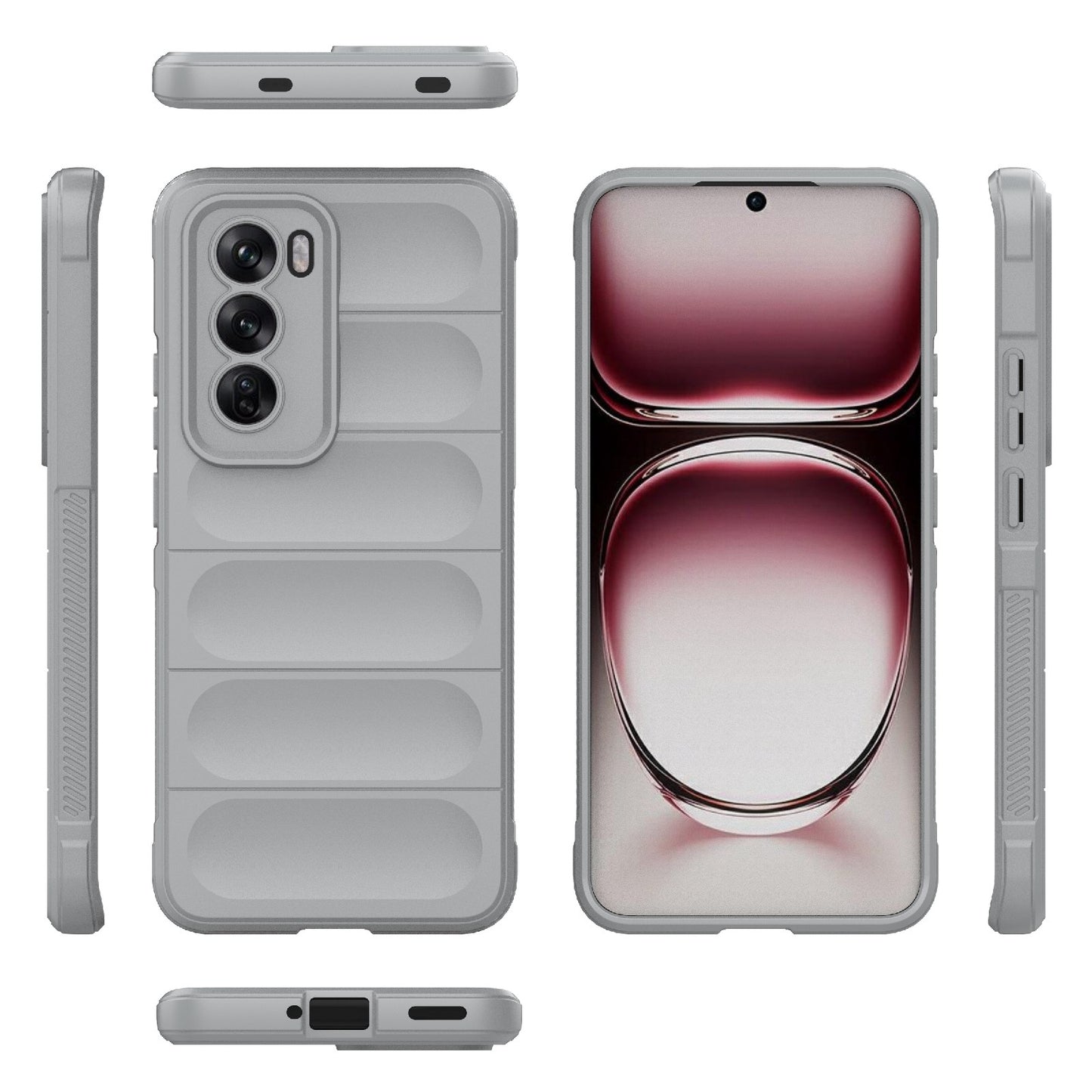 OPPO Reno12 Global Magic Shield TPU + Flannel Phone Case: Durable, Non-toxic, Easy Access, Stylish Design