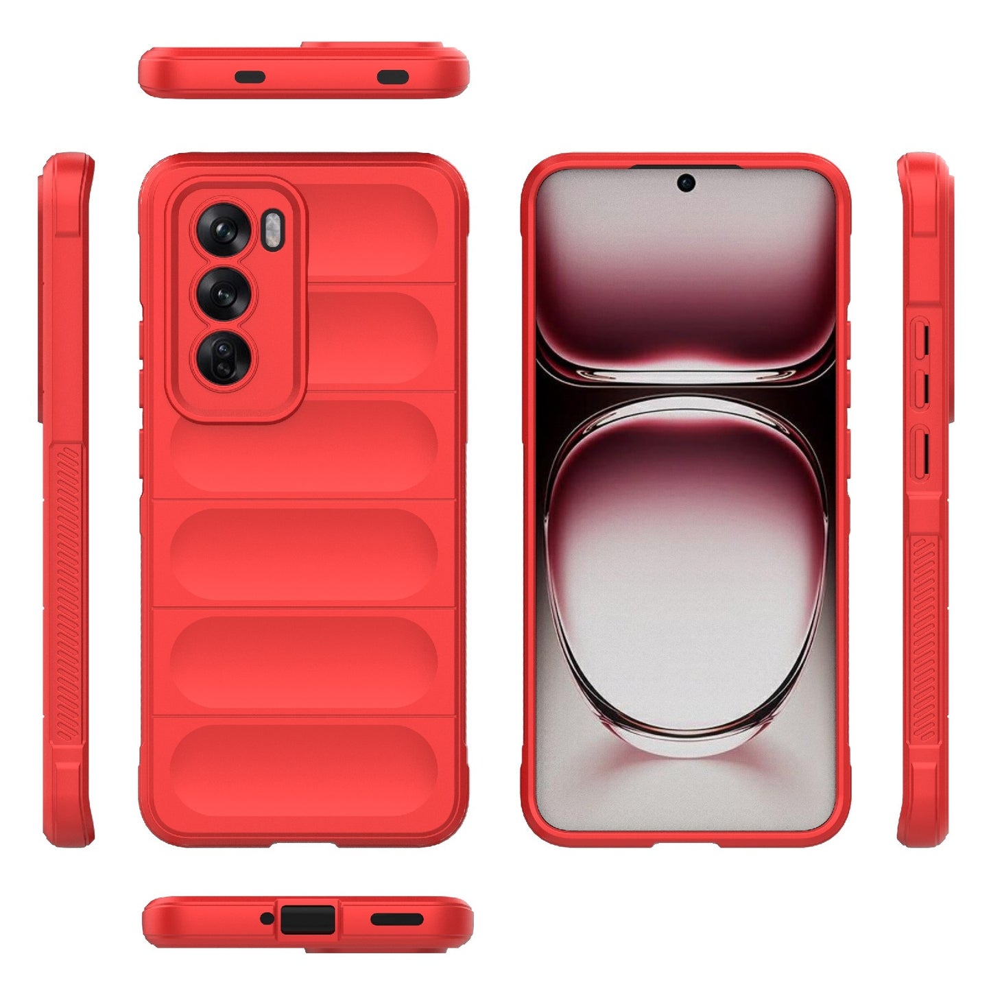 OPPO Reno12 Global Magic Shield TPU + Flannel Phone Case: Durable, Non-toxic, Easy Access, Stylish Design