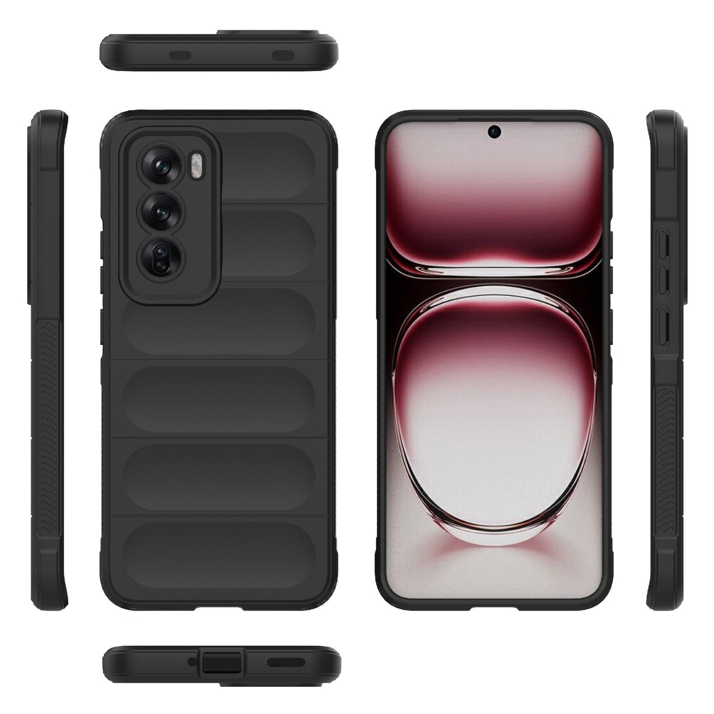 OPPO Reno12 Global Magic Shield TPU + Flannel Phone Case: Durable, Non-toxic, Easy Access, Stylish Design