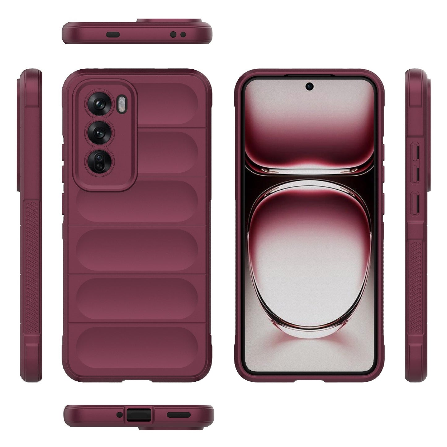 OPPO Reno12 Pro Global Magic Shield TPU + Flannel Phone Case: Durable, Non-toxic, Easy Access, Stylish Design