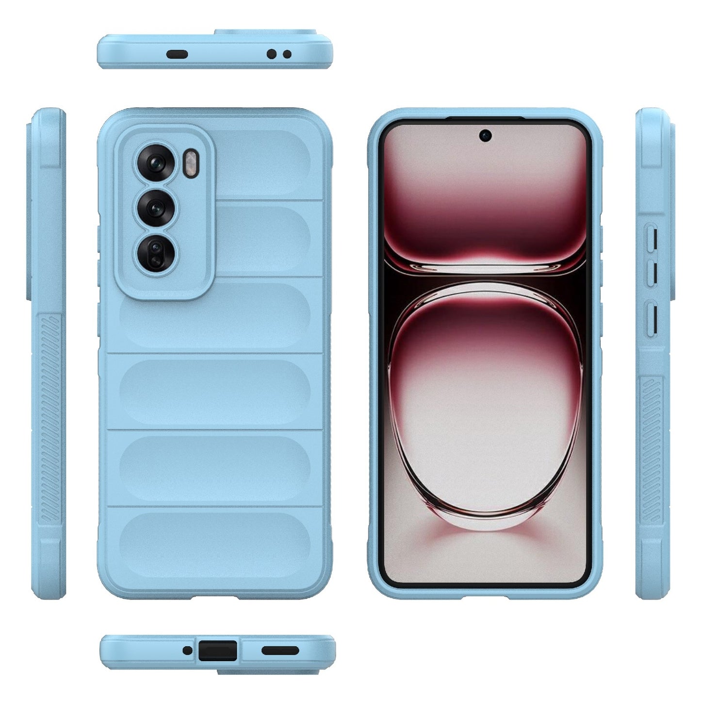OPPO Reno12 Pro Global Magic Shield TPU + Flannel Phone Case: Durable, Non-toxic, Easy Access, Stylish Design