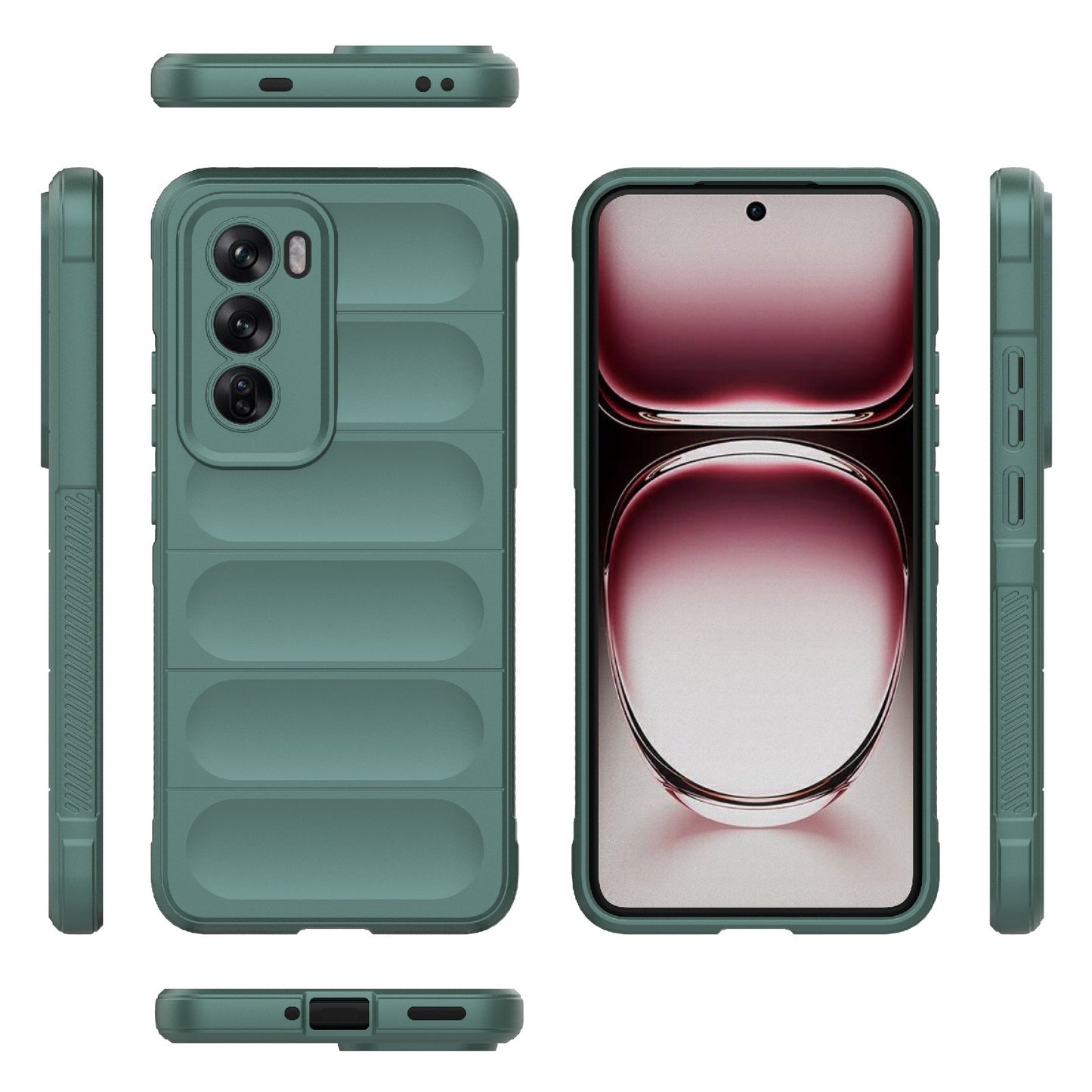 OPPO Reno12 Pro Global Magic Shield TPU + Flannel Phone Case: Durable, Non-toxic, Easy Access, Stylish Design