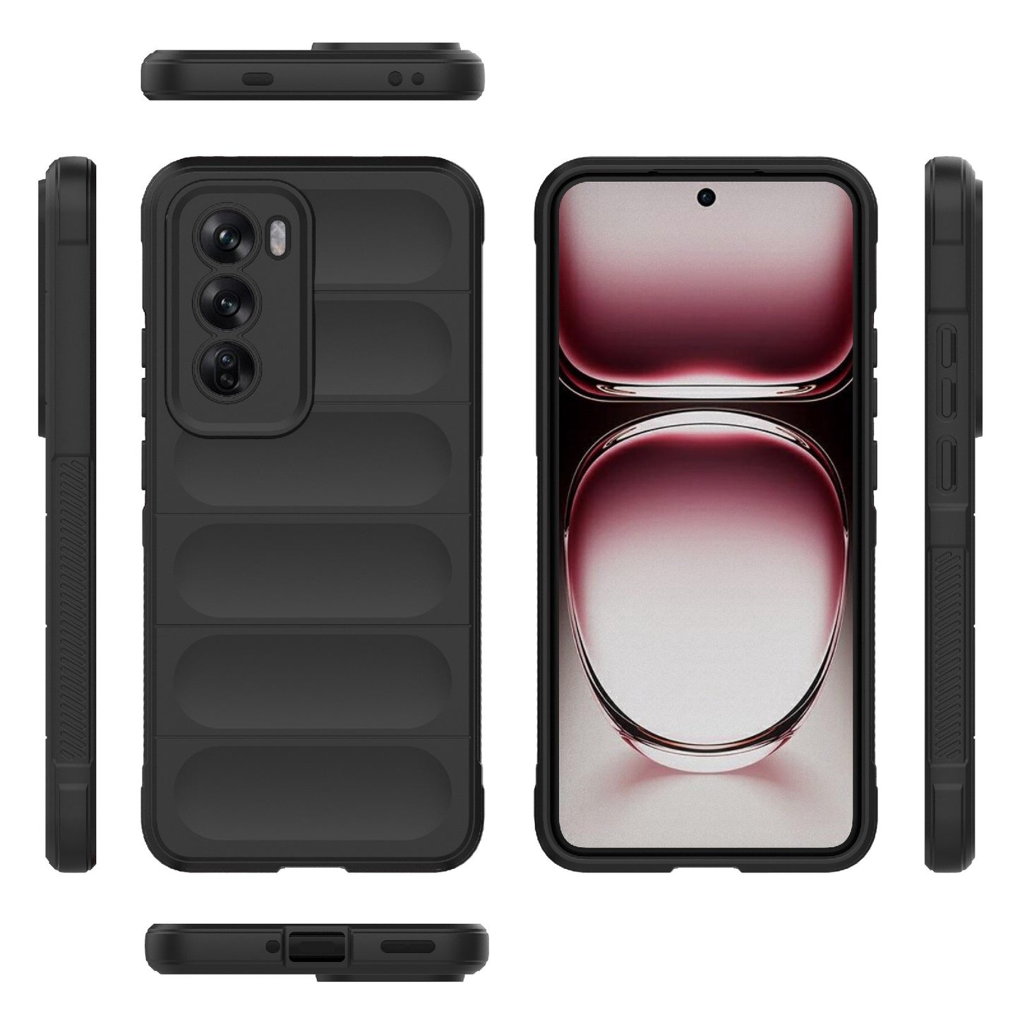 OPPO Reno12 Pro Global Magic Shield TPU + Flannel Phone Case: Durable, Non-toxic, Easy Access, Stylish Design