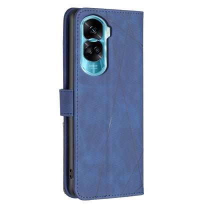 Honor X50i Wallet Case – Rhombus Texture PU Leather, Magnetic Buckle, Card Slots, Stand Function, Shockproof Protective Cover