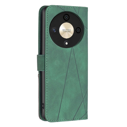 Honor Magic6 Lite 5G Wallet Case – Rhombus Texture PU Leather, Magnetic Buckle, Card Slots, Stand Function, Shockproof Protective Cover
