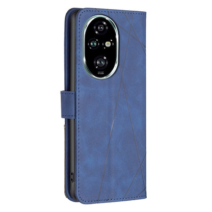 Honor 200 Pro Wallet Case – Rhombus Texture PU Leather, Magnetic Buckle, Card Slots, Stand Function, Shockproof Protective Cover