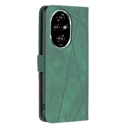 Honor 200 Pro Wallet Case – Rhombus Texture PU Leather, Magnetic Buckle, Card Slots, Stand Function, Shockproof Protective Cover
