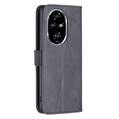 Honor 200 Pro Wallet Case – Rhombus Texture PU Leather, Magnetic Buckle, Card Slots, Stand Function, Shockproof Protective Cover