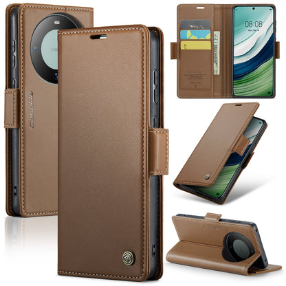 Huawei Mate 60 RFID Leather Wallet Case - RFID Blocking, Stand Function, Card Slots