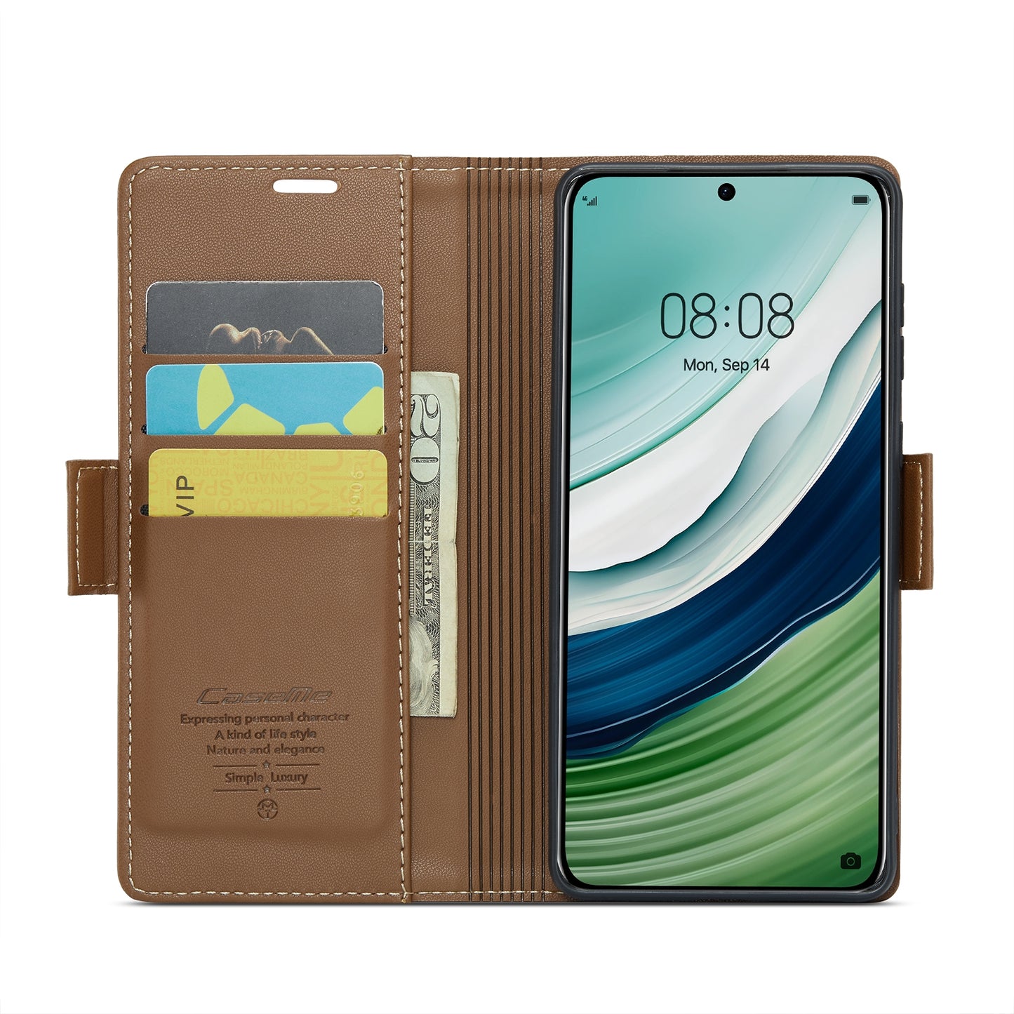 Huawei Mate 60 RFID Leather Wallet Case - RFID Blocking, Stand Function, Card Slots