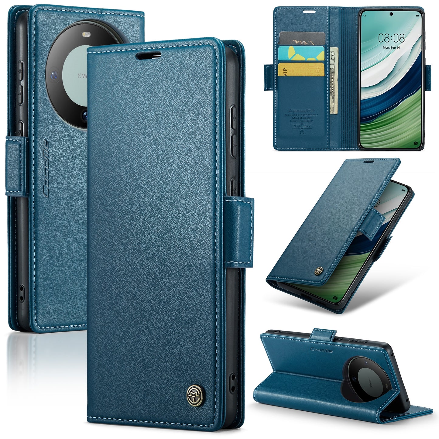 Huawei Mate 60 RFID Leather Wallet Case - RFID Blocking, Stand Function, Card Slots