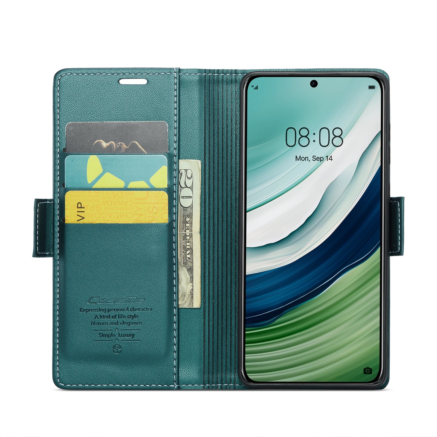 Huawei Mate 60 RFID Leather Wallet Case - RFID Blocking, Stand Function, Card Slots