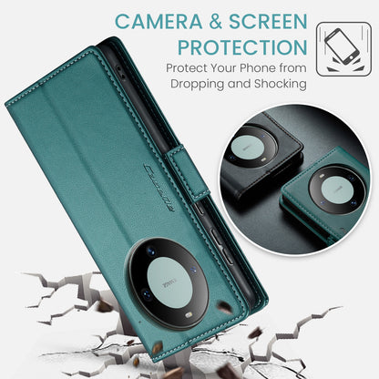 Huawei Mate 60 RFID Leather Wallet Case - RFID Blocking, Stand Function, Card Slots