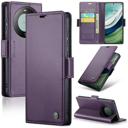 Huawei Mate 60 RFID Leather Wallet Case - RFID Blocking, Stand Function, Card Slots