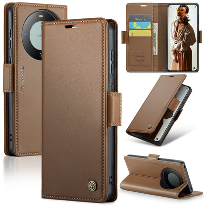 Huawei Mate 60 Pro/Pro+ Leather Wallet Case - RFID Blocking, Stand Function, Card Slots