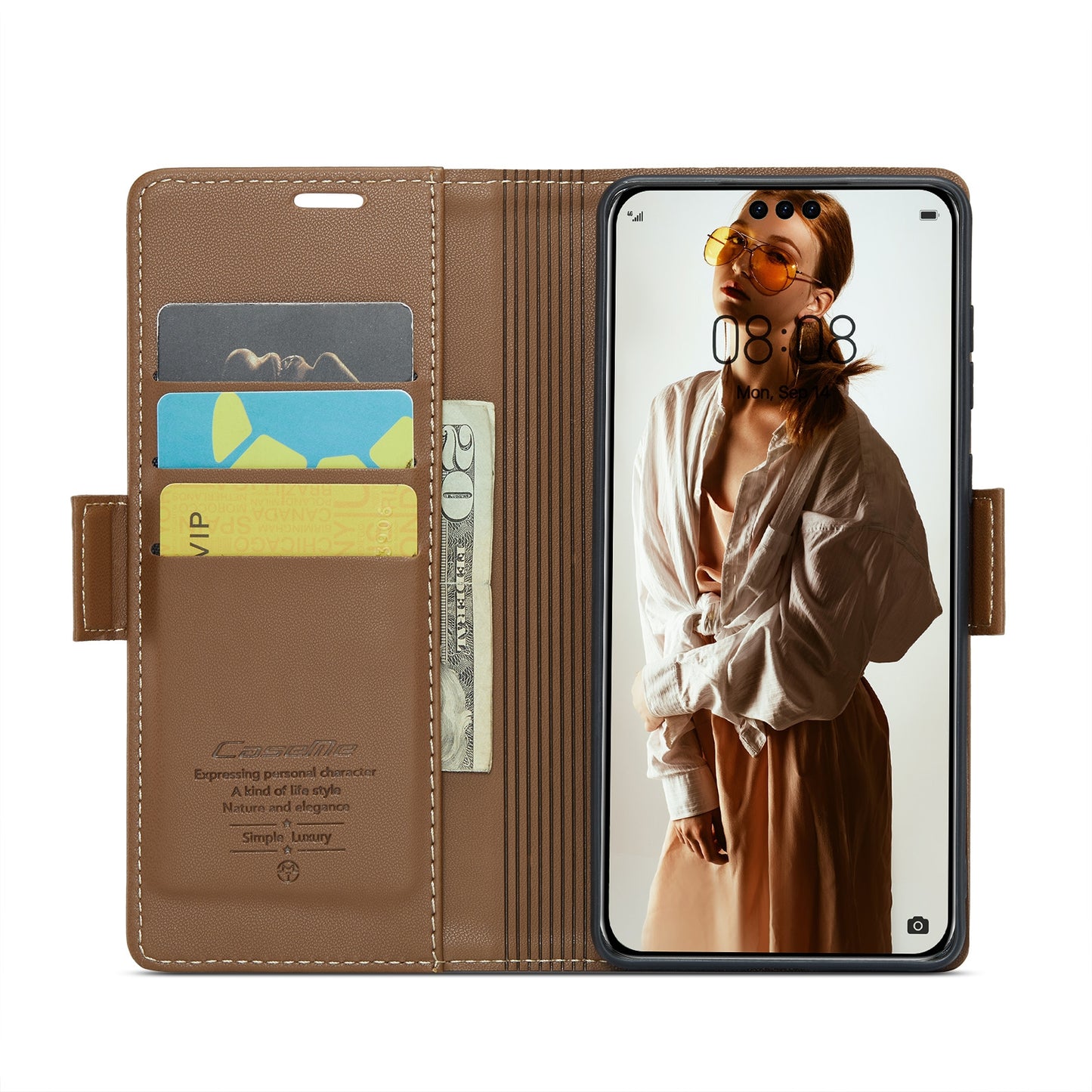 Huawei Mate 60 Pro/Pro+ Leather Wallet Case - RFID Blocking, Stand Function, Card Slots