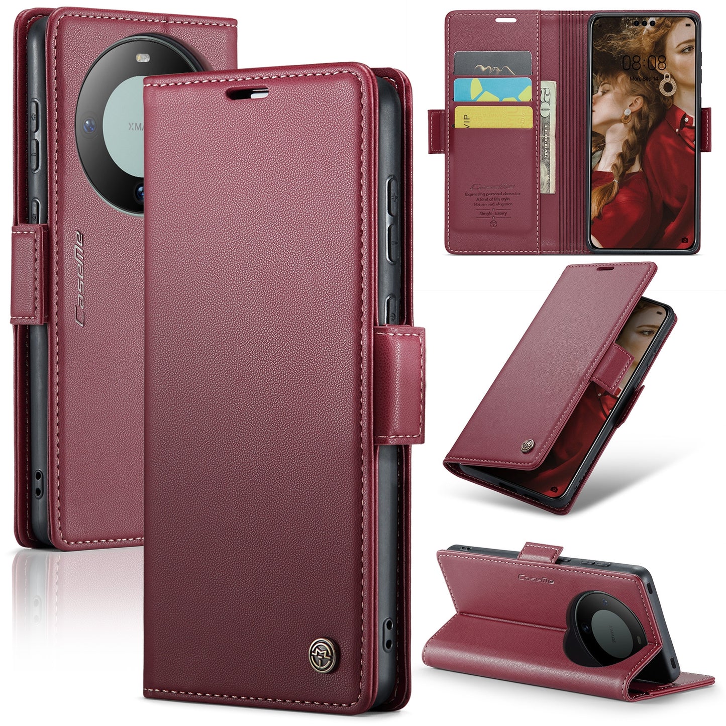 Huawei Mate 60 Pro/Pro+ Leather Wallet Case - RFID Blocking, Stand Function, Card Slots