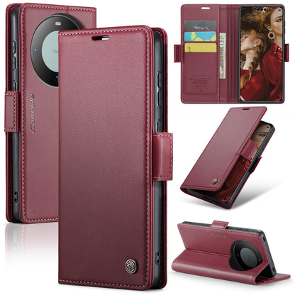 Huawei Mate 60 Pro/Pro+ Leather Wallet Case - RFID Blocking, Stand Function, Card Slots