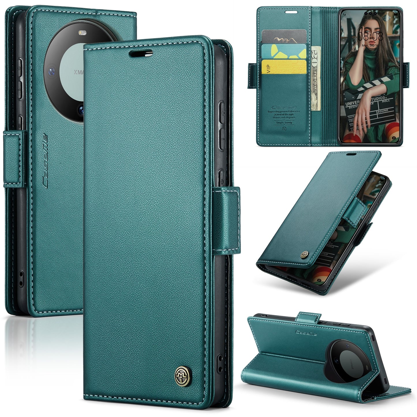 Huawei Mate 60 Pro/Pro+ Leather Wallet Case - RFID Blocking, Stand Function, Card Slots