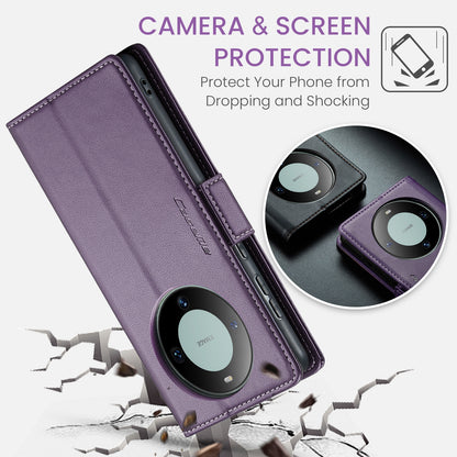 Huawei Mate 60 Pro/Pro+ Leather Wallet Case - RFID Blocking, Stand Function, Card Slots