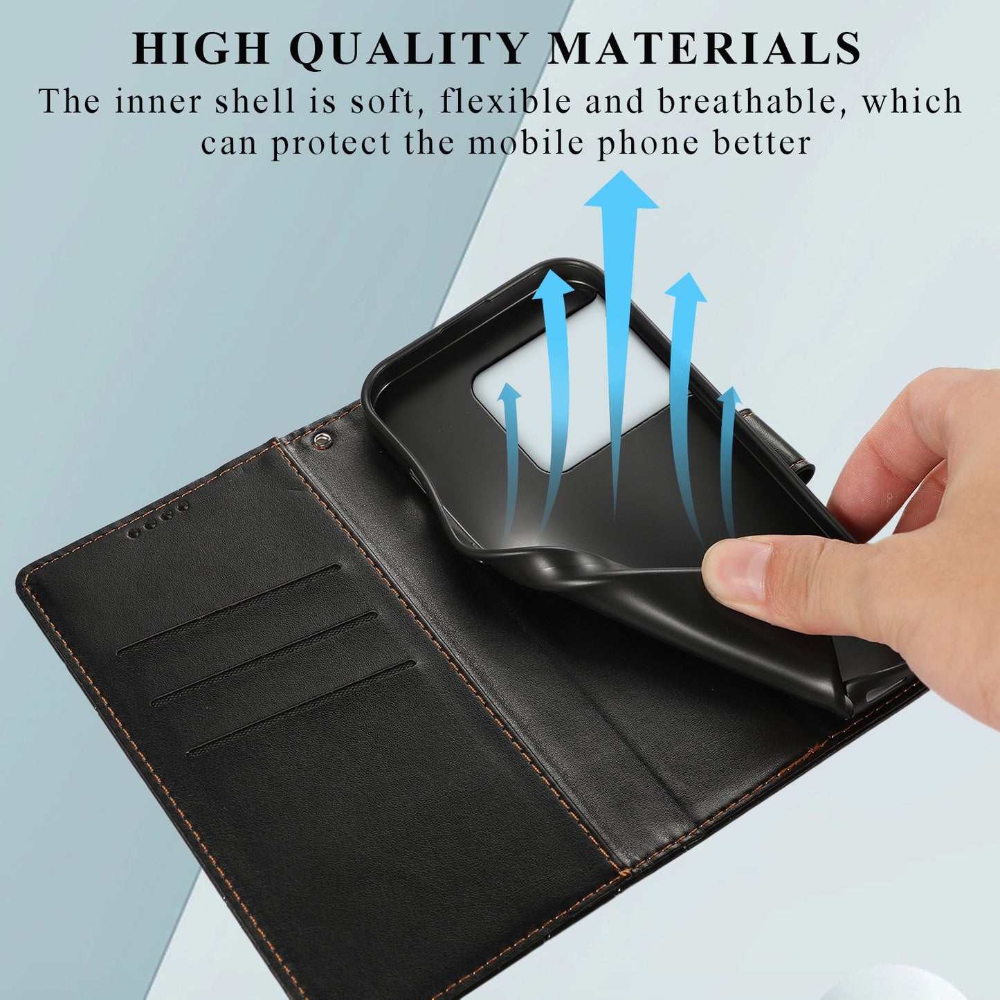 OnePlus 10 Pro PU Genuine Leather Texture Embossed Line Phone Case with Card Wallet, Kickstand & Wrist Strap