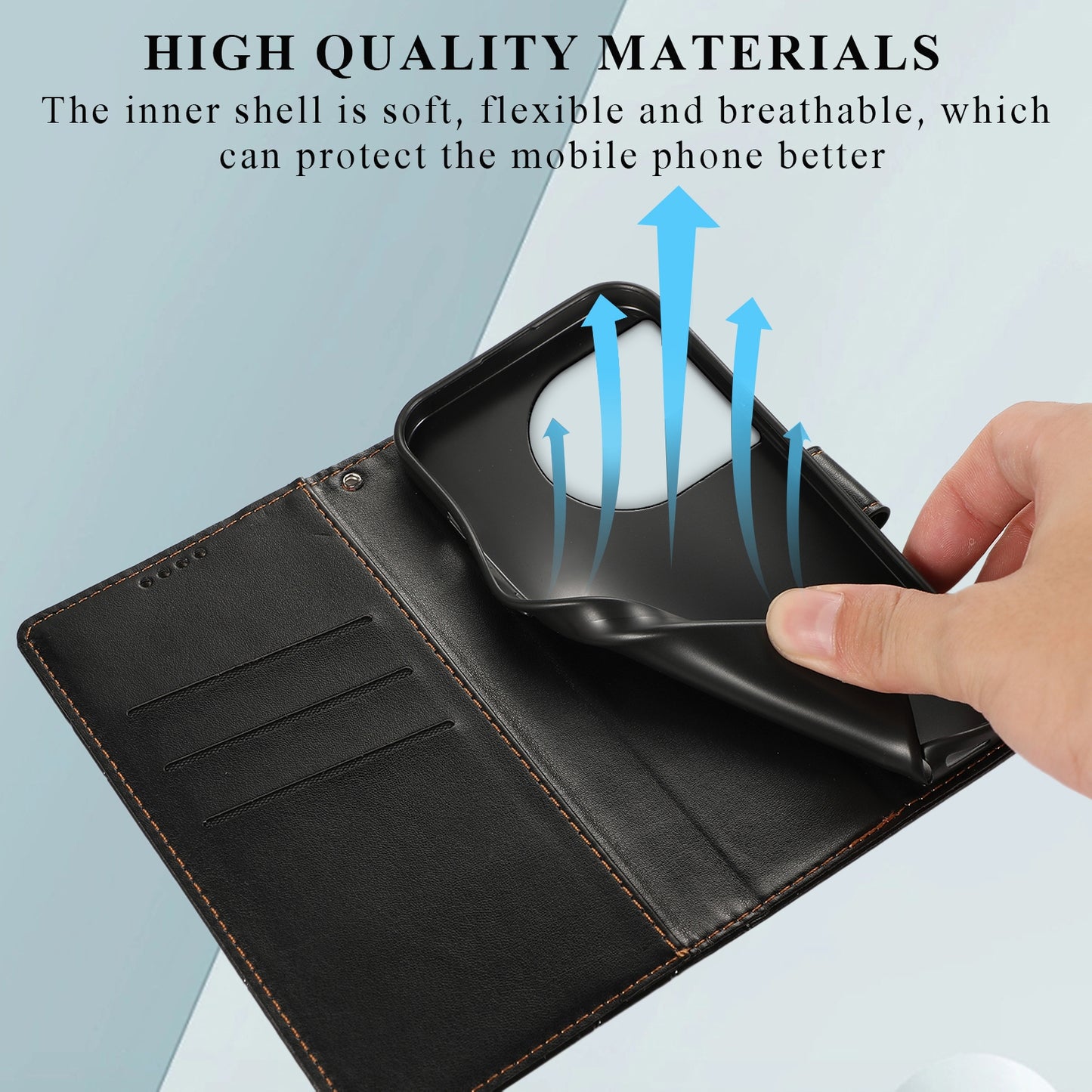 OnePlus 11 PU Genuine Leather Texture Embossed Line Phone Case with Card Wallet, Kickstand & Wrist Strap