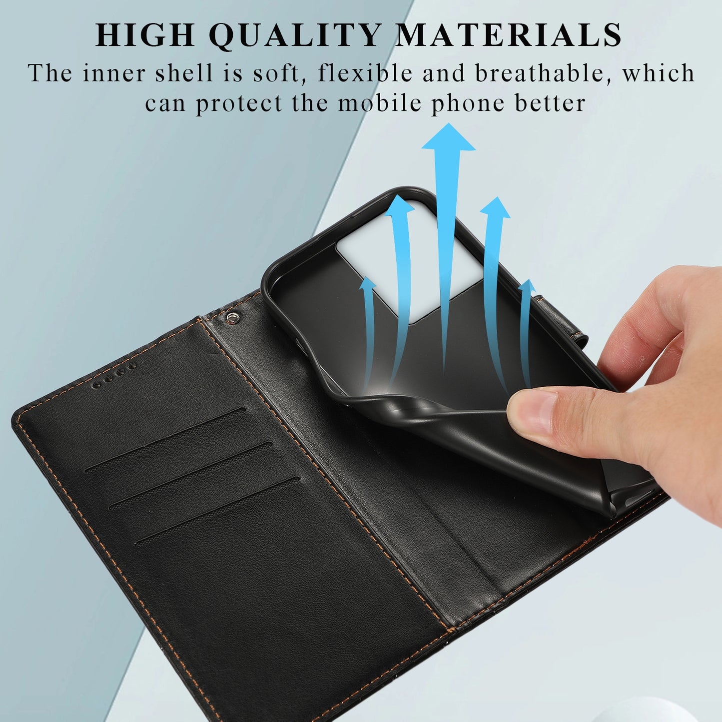 OnePlus Ace PU Genuine Leather Texture Embossed Line Phone Case with Card Wallet, Kickstand & Wrist Strap