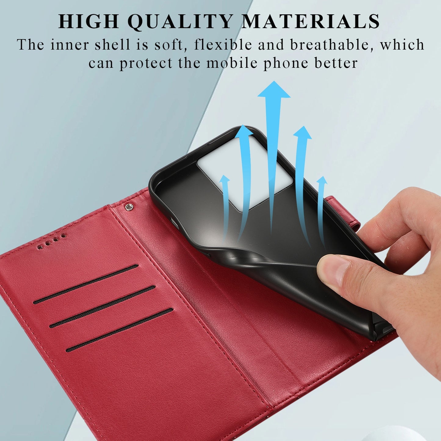 OnePlus Ace PU Genuine Leather Texture Embossed Line Phone Case with Card Wallet, Kickstand & Wrist Strap
