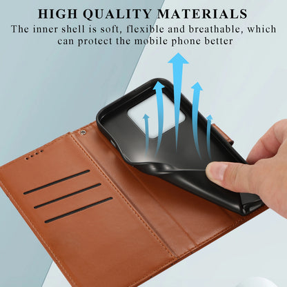 OnePlus Ace Pro PU Genuine Leather Texture Embossed Line Phone Case with Card Wallet, Kickstand & Wrist Strap