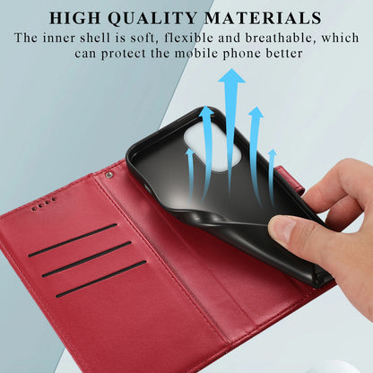 OnePlus Nord CE 3 PU Genuine Leather Texture Embossed Line Phone Case with Card Wallet, Kickstand & Wrist Strap