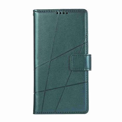 iPhone 11 PU Genuine Leather Texture Embossed Line Phone Case with Card Wallet, Kickstand & Wrist Strap