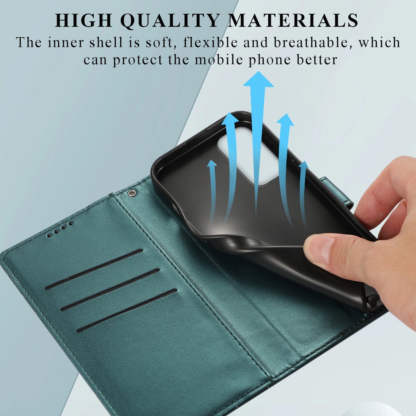 Samsung Galaxy A34 5G PU Genuine Leather Texture Embossed Line Phone Case with Card Wallet, Kickstand & Wrist Strap