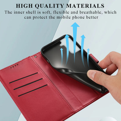 Samsung Galaxy S21+ 5G PU Genuine Leather Texture Embossed Line Phone Case with Card Wallet, Kickstand & Wrist Strap