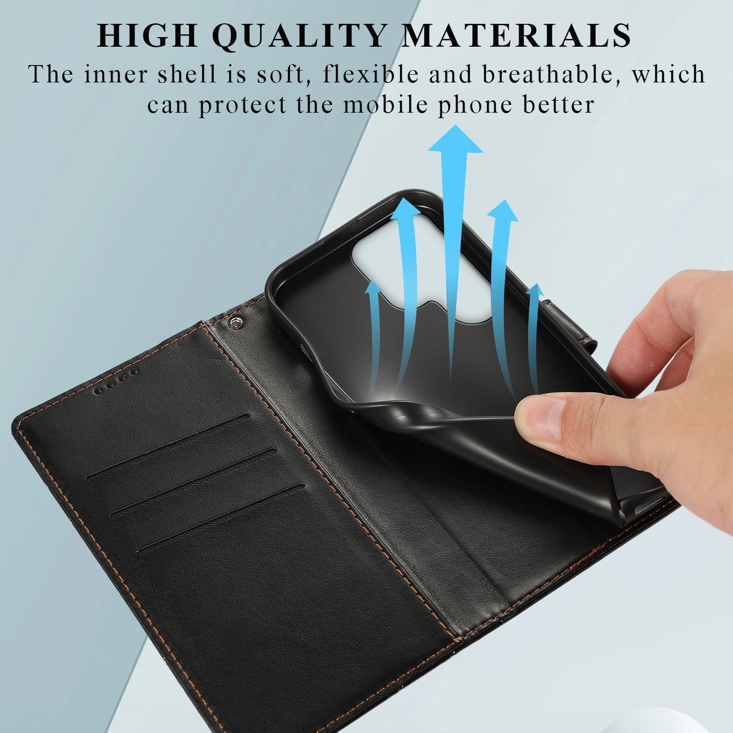 Samsung Galaxy S23 Ultra 5G PU Genuine Leather Texture Embossed Line Phone Case with Card Wallet, Kickstand & Wrist Strap