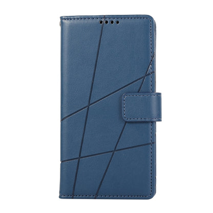 Samsung Galaxy S24 Ultra 5G PU Genuine Leather Texture Embossed Line Phone Case with Card Wallet, Kickstand & Wrist Strap