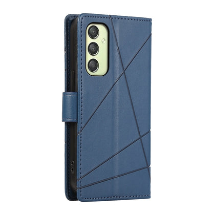 Samsung Galaxy A25 5G PU Genuine Leather Texture Embossed Line Phone Case with Card Wallet, Kickstand & Wrist Strap