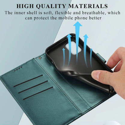 Xiaomi Mi 10 Lite PU Genuine Leather Texture Embossed Line Phone Case with Card Wallet, Kickstand & Wrist Strap